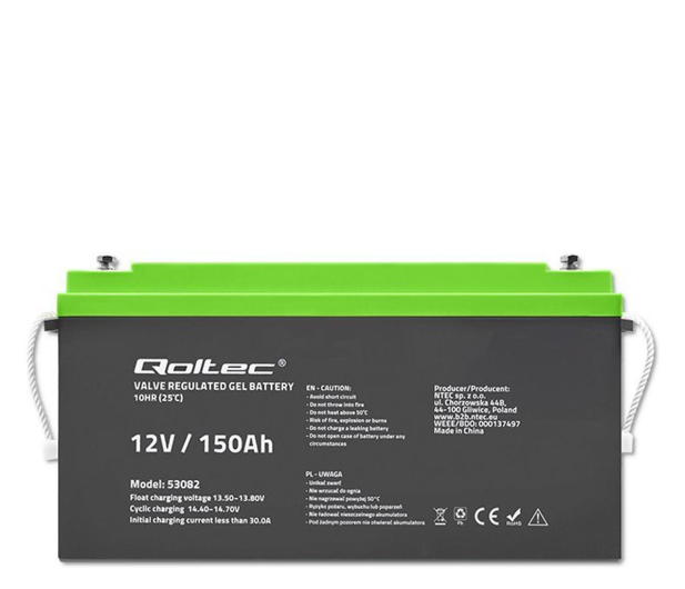Qoltec Akumulator żelowy 12V 150Ah GEL 42,3kg - 1136799 - zdjęcie